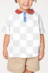 Child&#39;s casual polo shirt png mockup