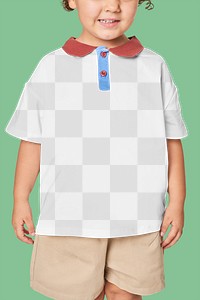 Child's casual polo shirt png mockup