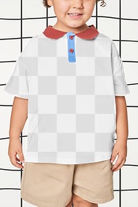 Child's casual polo shirt png mockup