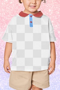 Child's casual polo shirt png mockup