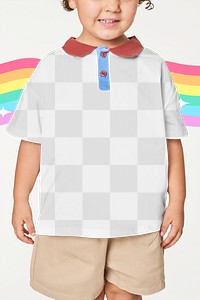 Child&#39;s casual polo shirt png mockup