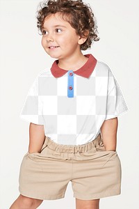 Png kid's polo shirt mockup