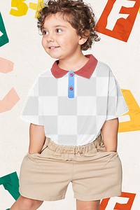 Png kid&#39;s polo shirt mockup