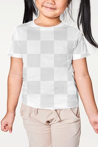 Asian girl wearing t shirt png mockup