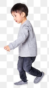 Png boy's sweater with jeans mockup fullbody