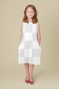 Girl wearing png dress full body mockup