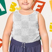 Girl wearing png sleeveless mockup