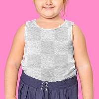 Girl wearing png sleeveless mockup