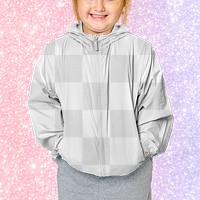 Girl's png jacket mockup in studio