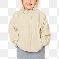 Girl wearing jacket png mockup