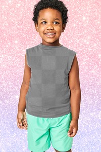 Sleeveless mockup png on child model