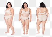 Size inclusive png beige lingerie apparel mockup women's fashion