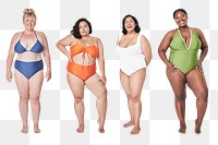 Size inclusive png swimwear set apparel mockup women&#39;s fashion
