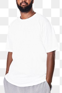 Men's white t-shirt mockup png fashion shoot in studio