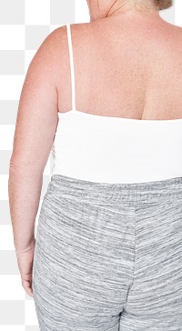 Plus size white and gray sportswear apparel women&#39;s fashion png mockup