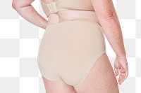 Plus size fashion png beige underwear apparel mockup