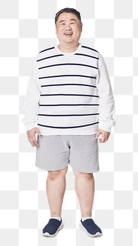 Plus size black and white stripe jumper apparel png mockup men's fashion