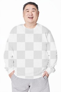 Size inclusive men&rsquo;s fashion sweatshirt png mockup studio shot