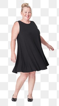 Woman's black dress png plus size fashion mockup