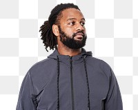 Men's gray sweater mockup png fashion shoot in studio