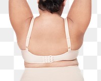 Women's beige lingerie png plus size fashion mockup