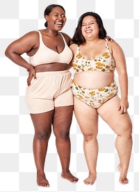 Png plus size models in lingerie apparel mockup