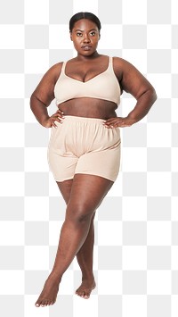 Png women's beige lingerie mockup plus size fashion