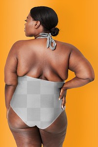 Plus size swimsuit png apparel mockup women's fashion