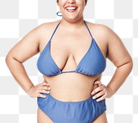 Blue bikini png plus size apparel mockup body positivity shoot