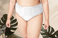 Size inclusive png women&#39;s swimwear undies mockup closeup