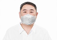 Man wearing face mask mockup png due to covid-19 protection