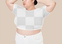 Size inclusive fashion png mockup white crop top apparel