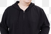 Men&#39;s black sweater mockup png fashion shoot in studio