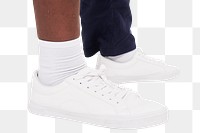 White sneakers shoes png mockup men's fashion