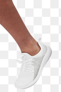 Men's fashion png off white sneakers mockup studio shot