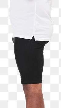 Men's png black tight shorts facing side apparel mockup