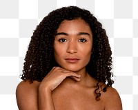 Curly hair woman png sticker, transparent background