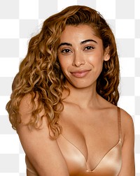 Curly hair woman png, transparent background