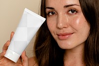 Moisturizer tube png mockup, transparent design beauty packaging