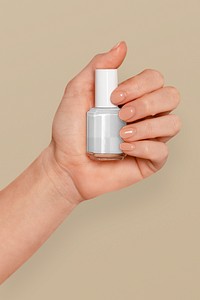 Nail polish png mockup, transparent design beauty packaging