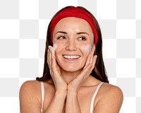 PNG woman cleaning face, transparent background