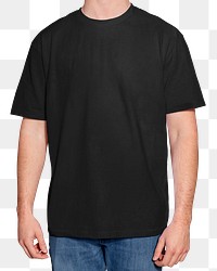 Black tshirt png sticker, transparent background