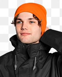 Man png in winter clothes, transparent background