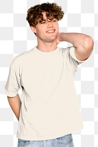 Handsome man png with curly hair, transparent background