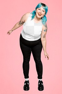 Tank top png mockup, plus size apparel, transparent design