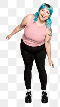 Body positivity png woman with curves, transparent background