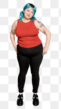 Png proud plus size woman, transparent background