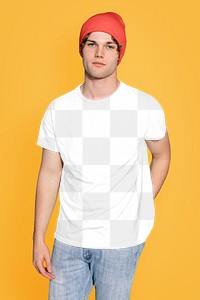 T shirt png mockup, men's apparel, transparent design 