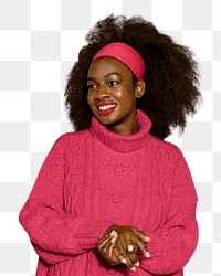 African American woman png sticker, transparent background