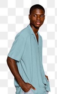 Png man in short sleeve shirt, transparent background